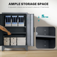 Meuble de rangement en acier pour la maison ou le bureau, armoire verrouillable avec portes, étagères réglables et pieds réglables
