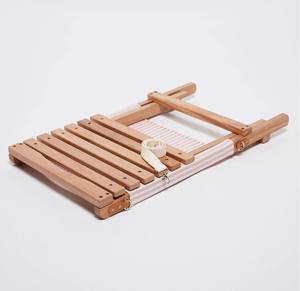 Silla de Playa de <span class=keywords><strong>Madera</strong></span> Maciza Estilo Vintage, Asiento <span class=keywords><strong>Plegable</strong></span> de 2 Piezas con <span class=keywords><strong>Lona</strong></span> a Rayas Personalizada para Clubes Retro junto al Mar - Product Image 5