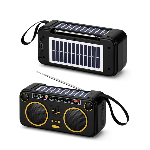 L20 Hot Selling Two Solar Panels Charger Portable Stereo Wireless BT Speaker FM Radio/TF/USB Subwoofer Blue-tooth Speaker