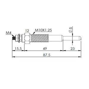 PM-60 Diesel Glow Stecker für Isuzu LKW DUMP 22,5 V OE ME021302 30866-04104