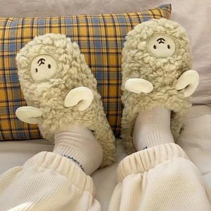 Chausson d'intérieur en peluche pour femme et <span class=keywords><strong>homme</strong></span>, animal et <span class=keywords><strong>mouton</strong></span> mignon, pour l'hiver - Product Image 3