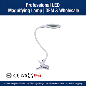 โคมไฟขยายแบบพกพาพร้อมคลิปหนีบ USB ไฟ LED วงแหวนพร้อมเลนส์ออพติคอล - Product Image 1
