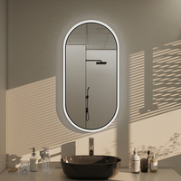 Miroir de salle de bain LED avec cadre en acrylique, anti-buée, lumière multicolore et commande tactile |   Support de la personnalisation OEM/ODM
