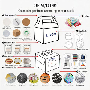 Caja de Papel para Helado con Diseño de Gato, Caja Desechable para Llevar Postres con Ventana para Pastelería - Product Image 2