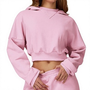 Sudaderas cortas para mujer, tela suave, ajuste personalizado, cómodas, informales, para el día a día y deportes, sudaderas cortas tipo crop top. - Product Image 5