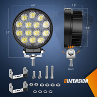 Feux de travail LED pour voiture 12V 24V, éclairage de conduite pour camion, projecteur 3 faces couleur ambre, étanche IP67, aluminium, tout-terrain, faisceau large/spot 6000