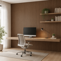 Panneau de revêtement mural acoustique en composite bois-plastique (WPC) ignifuge et imperméable pour intérieur, chambre, bureau, commerce