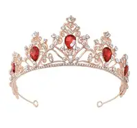 Diadèmes de mariage baroques et couronnes royales Zircon bijoux de cheveux de mariée couvre-chef Cosplay princesse reine Halloween couronne verte