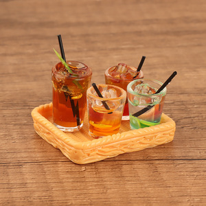 Nouvelle boisson miniature d'été : Americano glacé et limonade, accessoires de maison de poupée, décoration de <span class=keywords><strong>cuisine</strong></span>, jouet en résine artisanale - Product Image 3