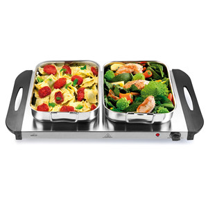 Plaque chauffante pour buffet Lacor 40 cm en acier inoxydable, surface chauffante électrique pour le service des aliments - Product Image 2