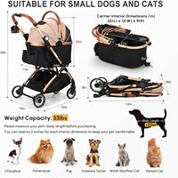 Poussette pour animaux de compagnie poussette pour chien chat avec panier de rangement pliable léger chariot de transport de chien poussette de Jogging