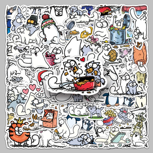 50 pegatinas personalizadas <span class=keywords><strong>de</strong></span> PVC con diseño <span class=keywords><strong>de</strong></span> <span class=keywords><strong>Simon</strong></span>'s Cat, impresas en alta definición, para <span class=keywords><strong>juguetes</strong></span>, computadoras y teclados - Product Image 1