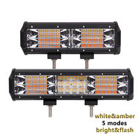 Barre lumineuse LED, lumières stroboscopiques bicolores, LED ambre, lumière de flash tout-terrain, phares antibrouillard jaunes et blancs pour voiture, SUV, VTT, camion