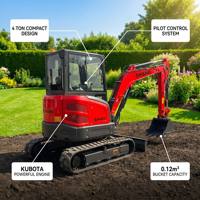 Mini-excavatrice compacte de 4 tonnes avec une capacité de godet de 0,12 m³ pour l'utilisation agricole et la construction routière
