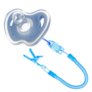Vente en gros OEM Sucette en silicone sans BPA Sucette tout silicone pour bébé Boîte en PP <span class=keywords><strong>avec</strong></span> chaîne anti-chute 9563 - Product Image 5