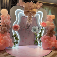 Rideaux de fond de scène de mariage professionnels et élégants en PVC Martina B67, en forme d'arche, décoration de scène, drapé de tuyaux, événements, fêtes, carton