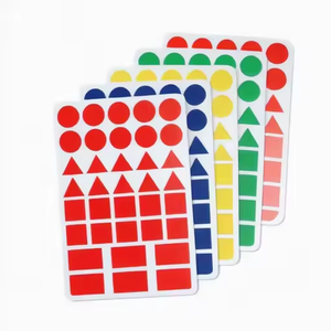 Etiquetas Adhesivas Multiformas de Gran Tamaño para Codificación por Colores, 6 Colores, Etiquetas Autoadhesivas en Forma de Punto, Triángulo y Cuadrado - Product Image 1