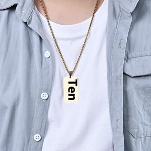 Élégant acier inoxydable gravé croix écriture <span class=keywords><strong>militaire</strong></span> marque <span class=keywords><strong>pendentif</strong></span> hommes Double face personnalisé rue amulette bijoux - Product Image 2