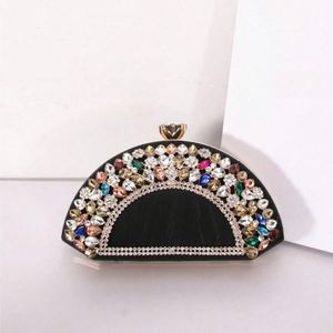 Handgemaakte, versierde designer feesttas met bling, kristallen, op maat gemaakte tas, metalen galatas met diamanten band voor handtas, strass tas, clutch - Product Image 3