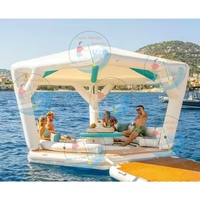 Île flottante gonflable robuste - Plateforme aquatique Drop Stitch pour complexes hôteliers et parcs aquatiques, logo personnalisé et vente en gros