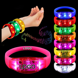 Ý tưởng quà tặng bán buôn tùy chỉnh nguồn cung cấp bên <span class=keywords><strong>s</strong></span>áng Led dây đeo cổ tay buổi hòa nhạc tương tác <span class=keywords><strong>s</strong></span>áng dây đeo cổ tay với biểu tượng tùy chỉnh - Product Image 1