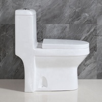 WC monobloc en céramique à chasse d'eau siphonique double, allongé, avec abattant à fermeture douce, siphon P/S, équipement sanitaire pour salle de bain, vente en gros pour la maison et l'hôtel
