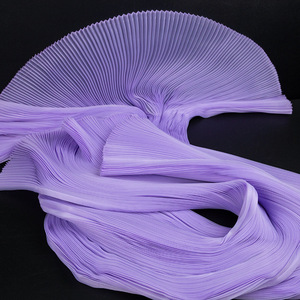 Tissu en organza plissé <span class=keywords><strong>blanc</strong></span> en gros, petites plis, maille plissée violette pour décoration de mariage, tissu de créateur, tissu en crêpe - Product Image 6