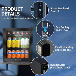 Refrigerador Portátil con Pantalla, Mini <span class=keywords><strong>Nevera</strong></span> Silenciosa con Puerta de Vidrio para Habitación, Dormitorio, Hotel - Product Image 6