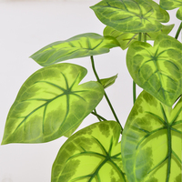 Plante artificielle décorative d'intérieur en faux bonsaï Taro Plante artificielle en pot Plantes vertes artificielles en forme de petit bonsaï