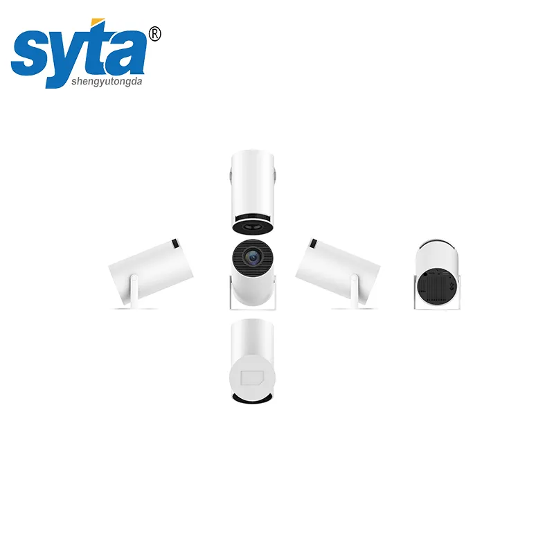 SYTA proyektor portabel HY300 GY300 LP05, proyektor LCD Android 1.0 Harga Bagus dengan WIFI 6 BT 5.0 120ANSI layar proyektor berputar 10