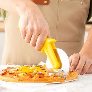 Stainless Steel Disposable Foldable Single <b>Wheel</b> Pizza Cutter Rolling Kitchen Tool - Product Image 4