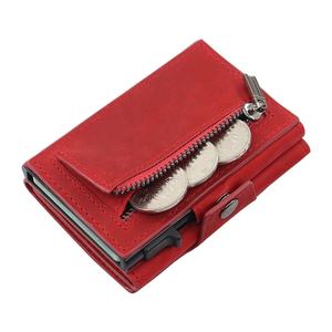 Porte-cartes de visite unisexe en cuir et aluminium TILONSTAR TC105, personnalisé, avec blocage RFID, étui portable à ouverture rapide - Product Image 5