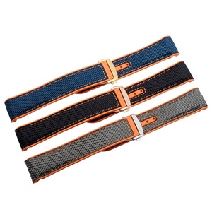 <span class=keywords><strong>Correa</strong></span> de <span class=keywords><strong>reloj</strong></span> de nailon y caucho de lona curva resistente al agua para Seamaster Speedmaster <span class=keywords><strong>20mm</strong></span> 22mm <span class=keywords><strong>correa</strong></span> de tela de acero de lujo - Product Image 2