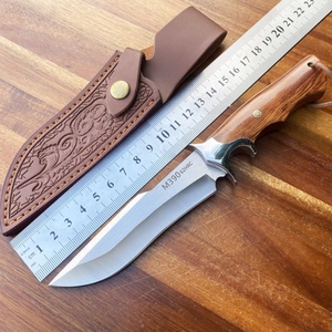 Couteau de camping multifonctionnel de haute qualité, marque HK, modèle SS034, acier inoxydable, DIY, M390, lame fixe, manche en bois, 25 cm - Product Image 2