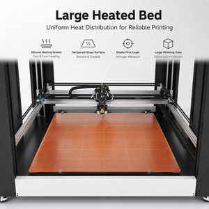 Large Heated <b>Bed</b> FDM 3D Printer 1200x1200x1200mm Build Volume Silicone Heating <b>Pad</b> Tempered Glass Platform Factory Direct - Product Image 4