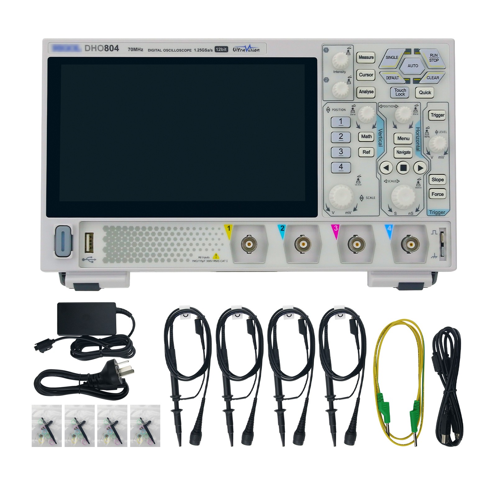 RIGOL DHO804 70MHz 4-Channel 12Bit Osciloscópio Digital RIGOL DHO804 70MHz 4-Channel 12Bit Osciloscópio Digital