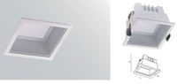 Plafonnier encastré LED carré SMD étanche anti-éblouissement avec diffuseur PC 7W 12W 18W, angle de faisceau 90 degrés 4000K