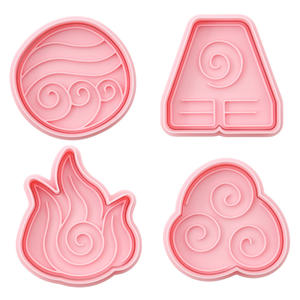 Rune série Biscuit moule eau feu terre vent 3D dessin animé bricolage argile Animation imprimé Biscuit gâteau décoration outils en plastique - Product Image 6