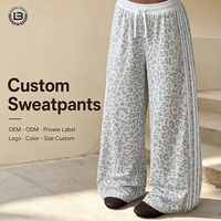 Pantalon de survêtement élégant en velours côtelé pour filles, imprimé léopard, avec cordon de serrage, taille élastique et bandes latérales, confortable pour enfants