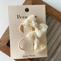 Nouvelle Pince à Cheveux Nœud en Dentelle pour Enfants, Accessoire Cheveux en Tissu avec Élastique