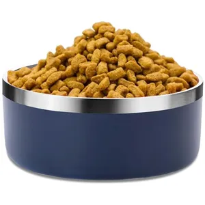 ชามให้อาหารสัตว์เลี้ยงแบบสองชั้นขนาด32ออนซ์64ออนซ์ชามอาหารสุนัขทำจากสเตนเลสปลอดภัยสำหรับอาหาร