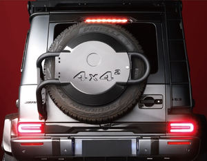 Portador de neumático de repuesto trasero de carbono seco W463 G63 <span class=keywords><strong>4x4</strong></span>, soporte de <span class=keywords><strong>rueda</strong></span> de 20 pulgadas y 22 pulgadas, cubierta de neumático <span class=keywords><strong>para</strong></span> Benz Clase G, accesorios exteriores - Product Image 4