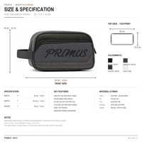 Pochette d'accessoires de golf PRIMUS GOLF en toile et PU, avec empiècements bimatières, impression de logo personnalisée, sac de golf portable à main