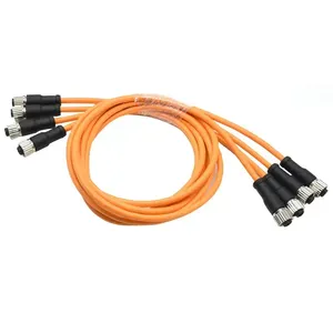 ขั้วต่อ M12 แบบ 5 ขา รหัส A ป้องกันสัญญาณรบกวน สำหรับงานอุตสาหกรรม กันน้ำ ทนทานต่อคราบเชื่อม ขั้วต่อสายเคเบิล M5 M8 M12 - Product Image 2