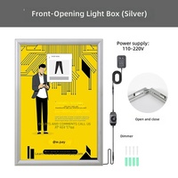 Boîte à lumière LED magnétique ultra-fine, rectangle aux coins arrondis, cadre en aluminium mural, utilisation en intérieur, menu, liste de prix, publicité