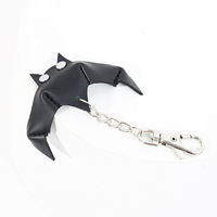 Porte-clés Gothique en Cuir PU pour Hommes et Femmes, Pendentif Masque Sexy, Rose, Chauve-souris, Rivets Punk, Breloques de Sac Subculture Érotique, Vente en Gros