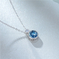 Collier en moissanite Ocean Heart pour femmes, argent sterling S925, pendentif de luxe à 4 griffes, chaîne en câble, bijoux tendance