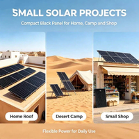 Panneau solaire ODM Watt tout noir, feuille arrière noire, module solaire rigide mono pour camping-car, bateau, abri de jardin, toit, alimentation hors réseau