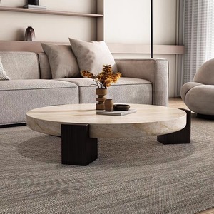 <strong>Small</strong> Apartment Living Room Modern Home Wabi-Sabi Style Luxury Durable Nordic <strong>Coffee</strong> <strong>Table</strong> with Tunnel Stone Light - Product Image 3