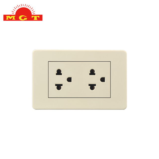 Wholesale Custom Color square American USA Standard Double 15A Multi Soucket Electric Power Socket for Residence